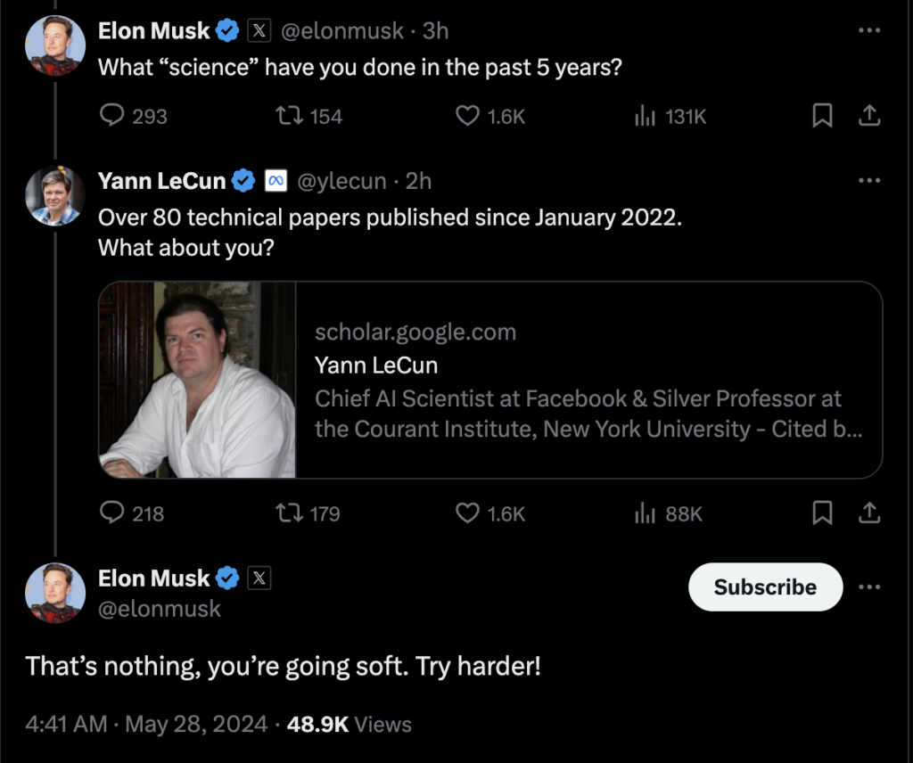 Elon Musk Challenges Yann Lecuns Definition Of Science Fusion Chat 4207